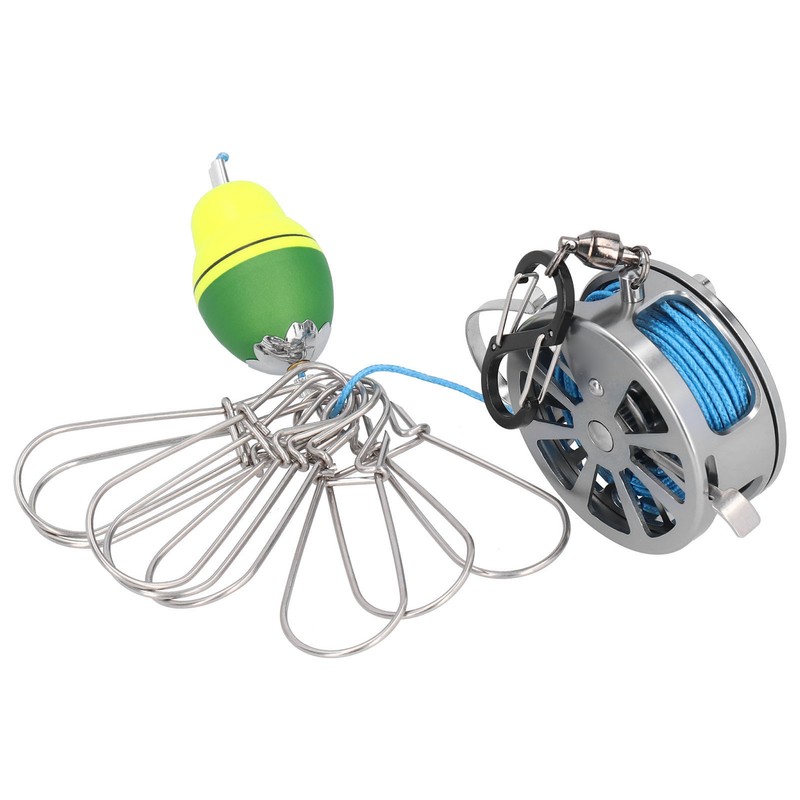 Stretch Fish Lock Raft with Reel Boat Fishing Stainless Steel