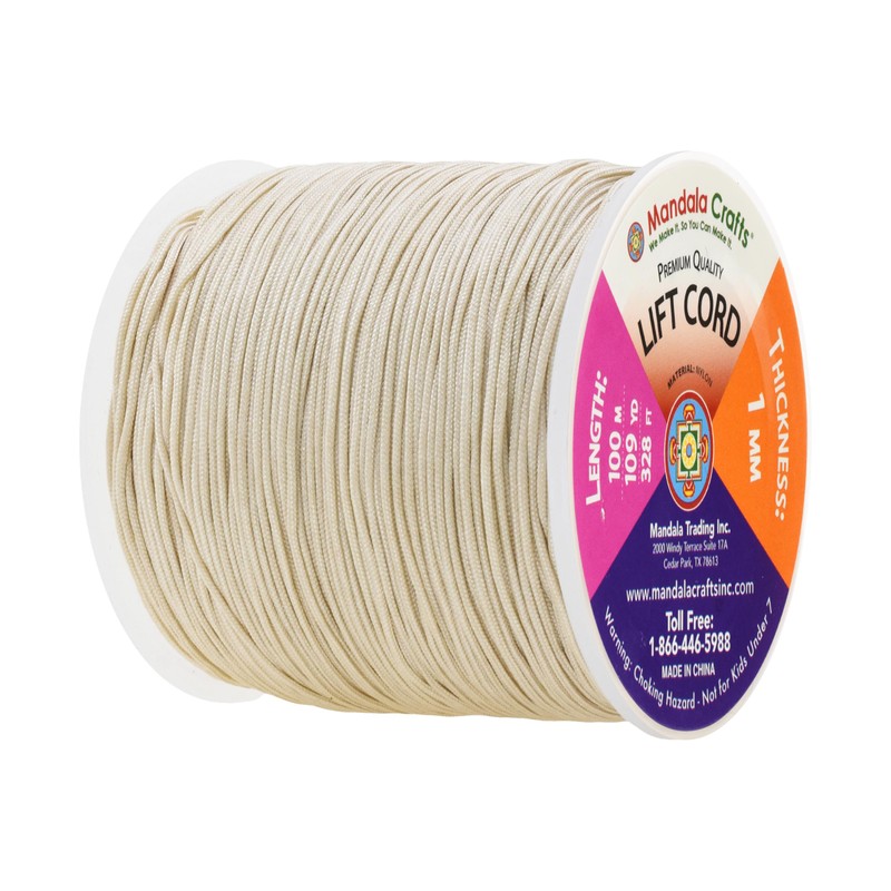 Mandala Crafts 1mm Egg Shell Blind Strings Lift Shade Cord