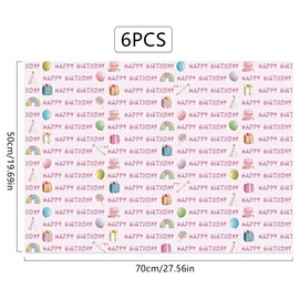 Pink Birthday Wrapping Paper Sheet, 6 Sheets Birthday Wrapping Paper for Girls Women Female Premium Eco Pink Gift Wrap for Birthdays Party Supplies