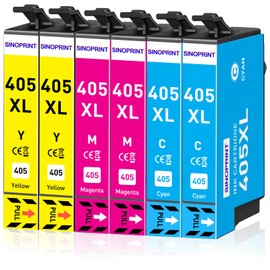SINOPRINT 405XL Cartridges Compatible with Epson 405 XL Printer Cartridges for Workforce Pro WF-3820 WF-3825 WF-4820 WF-4825 WF-4830 WF-7830 WF-7835 WF-7840 (2 Cyan, 2 Magenta, 2 Yellow)