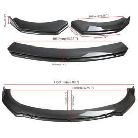 Unbranded For Ford Edge Carbon Fiber Front Bumper Rear Splitter Spoiler Side Skirt P