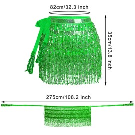 Rthjsfj 7Pcs Mardi Gras Costume Accessory Set Sequins Wrap Skirt Mardi Gras Earrings Bracelet Mask Beads Necklaces for Carnival Outfits