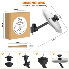 2 Pack Car Cymbal Air Vent, Mini Drum Crash Cymbal Set with Drum Stick, Funny Musical Instruments Gadget for Drummer Music Lovers Gift, Compact Durable Car Accessory for Most Vehicles(Silver & Gold)