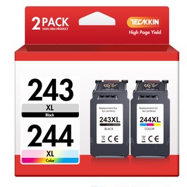 PG-243/ CL-244 Ink Multi Pack Replacement for Canon 243 and 244 Ink Cartridges Compatible to Canon Pixma TR4520 TR4522 MG2522 MG2520 MX490 MX492 TS3322 TS202 TS302 Printers (1 Black, 1 Tri-Color)