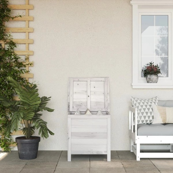 vidaXL Garden Storage Box White Solid fir wood Medium Garden