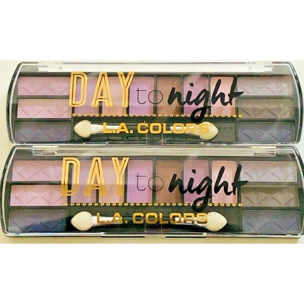 L.A. Colors Day To Night "Dusk" Eye Shadow Palette-12 Colors-#CES424 LOT OF 2