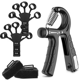 Fortalecedor de Agarre,3 en 1 Ejercitador de Antebrazo Set,con Contador,Ejercitador de Mano,Hand Grip Ajustable,Kit de Entrenamiento para Ejercicio Ma