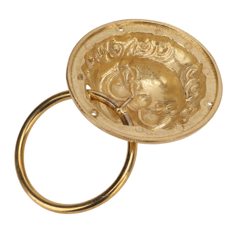Door Knocker Chinese Style Animal Head Style Modelled Antique Brass