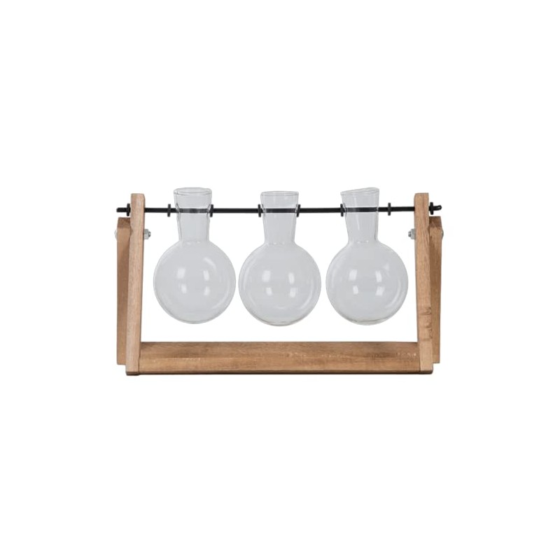 Esschert Design Cutting Vases L for Hanging Wooden Frame Glass