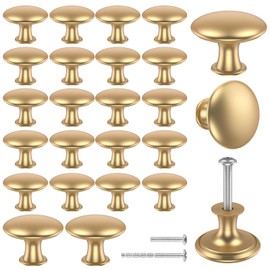 25Pcs Drawer Knob Set Zinc Alloy Cabinet Handles Rustproof Gold Dresser Knobs with Screws Decorative Drawer Pull Handle Knobs for Kitchen Cabinets Dresser(Sandy Gold)