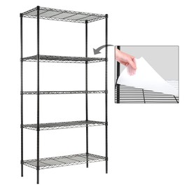 EFINE 5-Shelf Shelving Unit with Shelf Liners Set of 5, Adjustable, Metal Wire Shelves, 150lbs Loading Capacity Per Shelf, Shelving Units and Storage for Kitchen and Garage