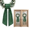 2 Pieces Christmas Wreath Sash for Front Door, Birthday Green