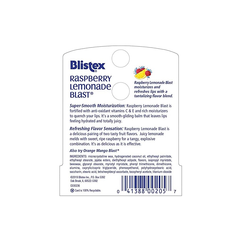 Blistex Labios explosivos de limonada de frambuesa, 0.15 onzas (paquete