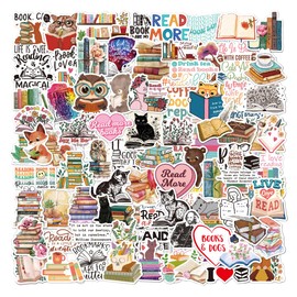 100 Pieces Reading Book Stickers, Inspirational Water Bottles Stickers Book Accessories for Laptop, Journaling, Scrapbook for Adults and Teens
