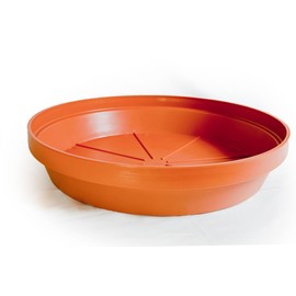 KECO 18" Round Plastic Plant Saucer - Crack and Break Resistant Terra Cotta Orange Clay-Color Heavy Plastic