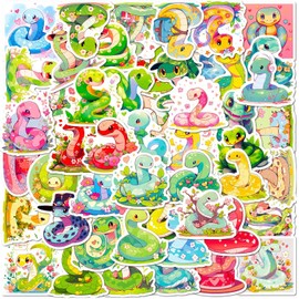 Snake Stickers for Laptop (Pack of 50), Gift for Children, Teenagers, Adults, Boys, Snake Stickers, Waterproof Vinyl Stickers for Scrapbooking, Skateboard, Car, Luggage