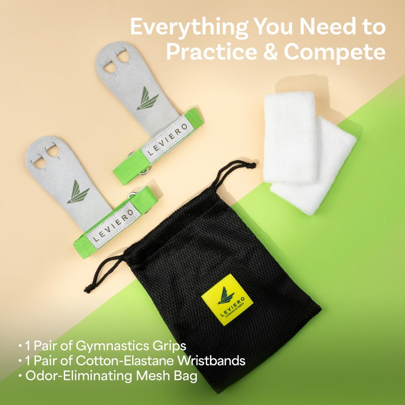 LEVIERO Palmies Gymnastics Grips, Grips for Gymnastics, Multipurpose Soft Leather