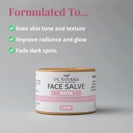 J&L Naturals Sustainable Face Salve Moisturizer for Combination Skin & Oily Skin | Organic Ingredients, 100% Natural | Cruelty Free, Vegan, Paraben Free (1-Pack) (Shine, 1.5 Oz (Pack of 2))
