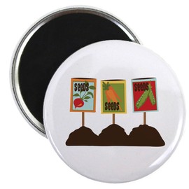 CafePress Garden Seeds Magnets 2.25" Round Button Magnet (10 pack)