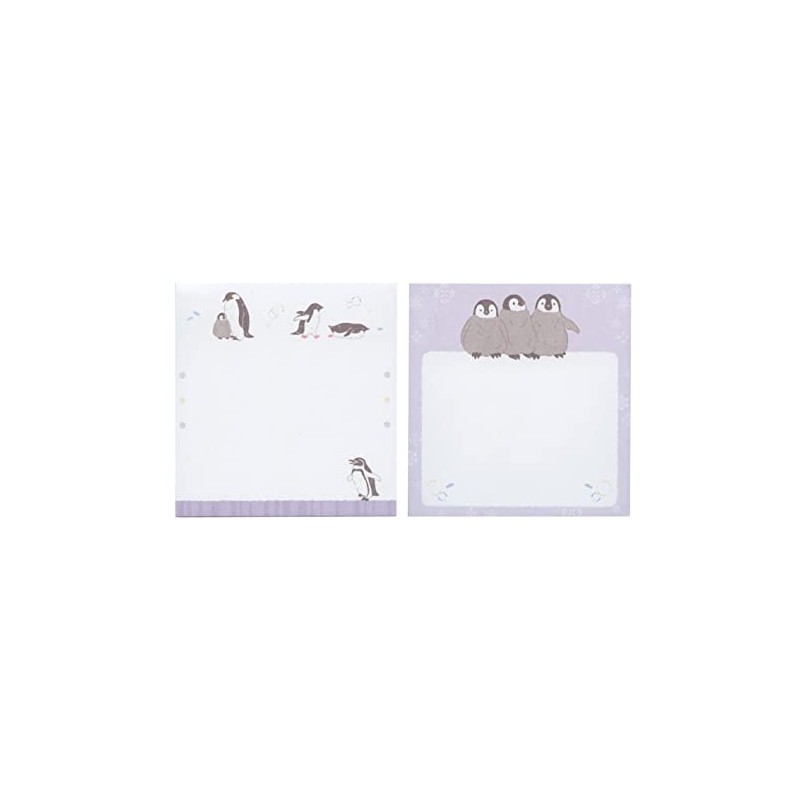 Saezuri Note Penguin Notepad, Tabletop, 2 Patterns, Assorted, 60 Pieces,