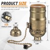 Saysurey 4 Pcs Pull Chain Lamp Socket Replacement, E26 Standard