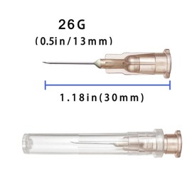 Garfily 100Pack 26Ga 1/2 inch Luer Lock Lab Dispensing Accessories for Measuring,Refilling Inks