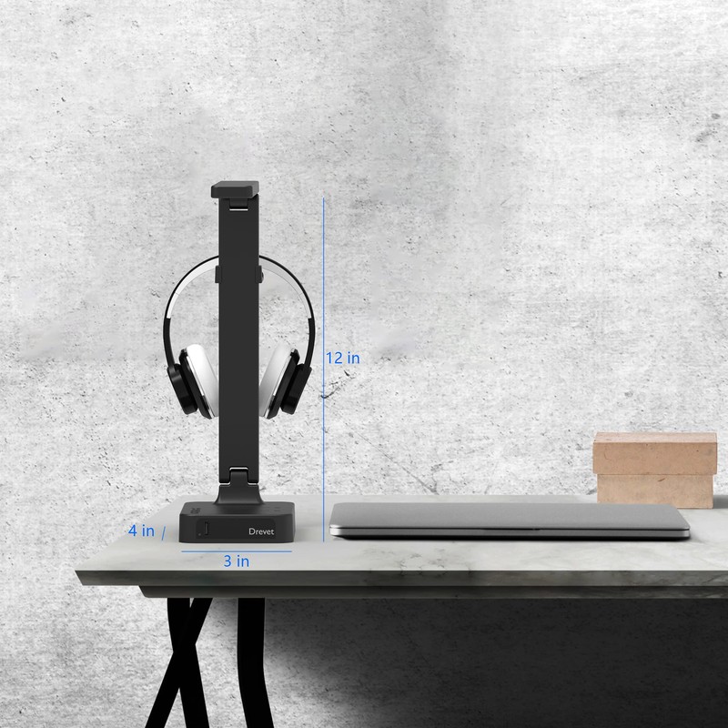 Drevet LED Desk Lamp with Headphone Stand, Desk Light with