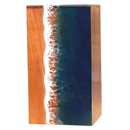 woody24into7 Ocean Wooden Resin Urn | Sea Shore Urn | Unique Urn | Modern Urn | Urns For Human Ashes | adult male urn