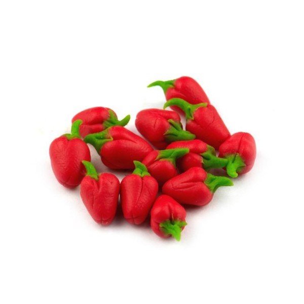 MyTinyWorld 7 x Dolls House Miniature Handmade Red Bell Peppers