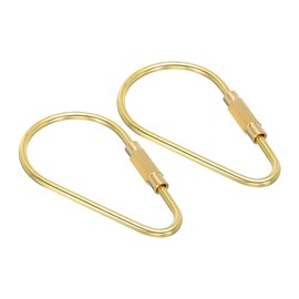 PATIKIL Brass Key Ring, 2 Pack Pure Brass Screw Lock Clip Key Chain Simple Style keychain for Home Car Keys