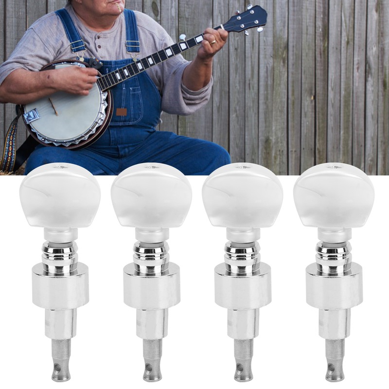 4Pcs Banjo Geared Machine Tuner Pearled Pegs Musical Instrument Accessories