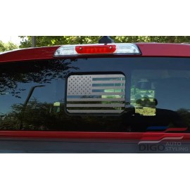 Digo Auto Styling 2018-2024 Ford Ranger Back Middle Window American Flag Decal Sticker Matte black