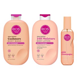 eos Essentials Bundle - Gel de baño, niebla corporal, loción corporal - Champagne rosa