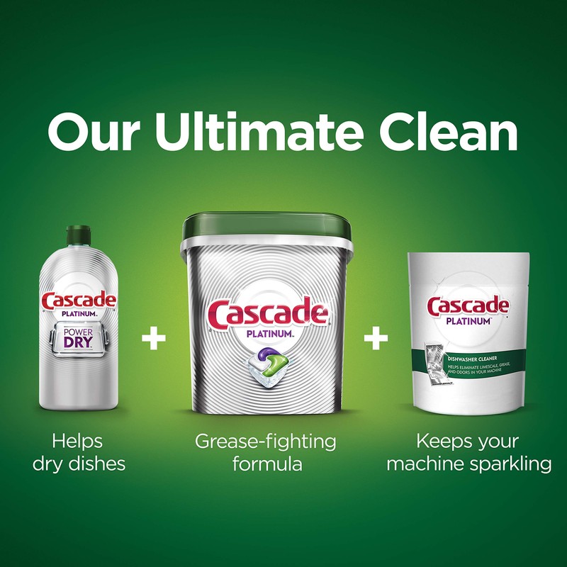 Cascade Platinum Dishwasher Pods, ActionPacs + Oxi, Dishwasher Detergent, Fresh