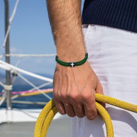 APMGONT Adjustable Paracord Bracelet, 4-Piece Surfer Bracelet Set, Nautical Surf Bracelet, Cross Braided Bracelets, Men's Nautic Rope Bracelet, Bangle, Adjustable Sailing Rope Surfer Bracelet, Nylon,