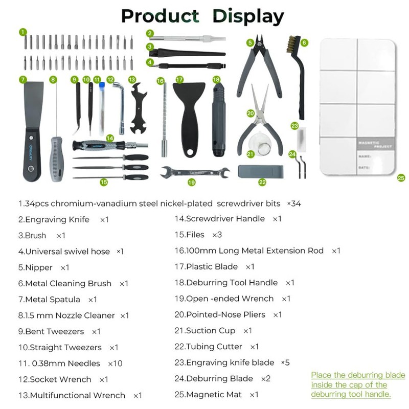 Creality 3D Printer Tools Kit, 74 Pcs in 1 3D