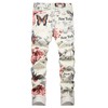 Men's Casual Skinny Pants Butterfly Foral New York Printed Denim