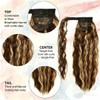 Ponytail Extension Magic Paste, 22Inch Ash Brown Highlighted Honey Blonde