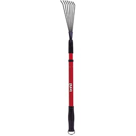 Bond Manufacturing LH013 Fan Rake with Telescopic Handle & Non-Slip Grip, Red
