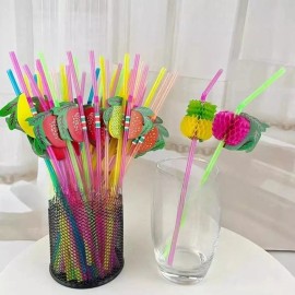 칵 일회용 빨대 우산 벌집형 혼합) (색상 500개 [Q. 벌집 플라밍고 장미 빨간 빨대 100] Cock Disposable Straw Umbrella Honeycomb Type Mixed) (Color 500 pcs [Q. Honeycomb Flamingo Rose Red Straw 100]
