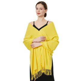 QBSM Large Soft Wedding Evening Pashmina Shawls Wraps Scarfs for Women Girls