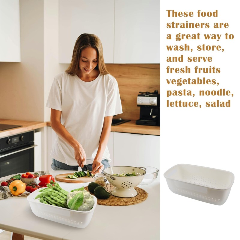 ZJIVQO Sinks Basket Kitchen Colanders Bowl Set Strainer Bowl 2-in-1