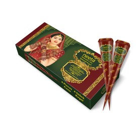 Neeta Henna Cones 4 Pack Natural Mehndi Paste Auburn Colour | Perfect for weddings, henna evenings, festivals, celebrations and traditional ceremonies