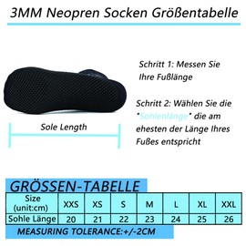 Neoprene Socks Diving Scuba Socks Wetsuit Fin Booties for Men Women, 3MM Surfing Sock Thermal Flexible Anti Slip for Swimming