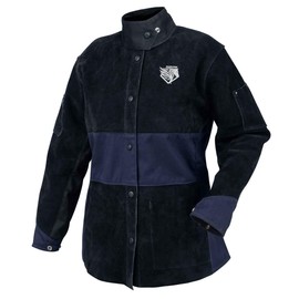 Black Stallion JH1515-NB AngelFire Women's Hybrid Welding Jacket, Cowhide and FR Cotton, Navy & Black, X-Large