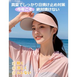 Driono Sun Visor, Ultra Lightweight, Double-Sided Usable, UV Protection, Sun Shade Hat, Summer, Women's, Small Face Effect, Sunscreen Hat, Large Brim, Convenient Storage, Adjustable, Soft, Bicycle