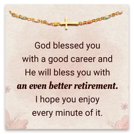 STORYJEWELLERY Retirement Bracelet, Retirement Gift for Woman, 2025 Retired Gifts for Nurse Teacher and Coworker, Cross Bracelet