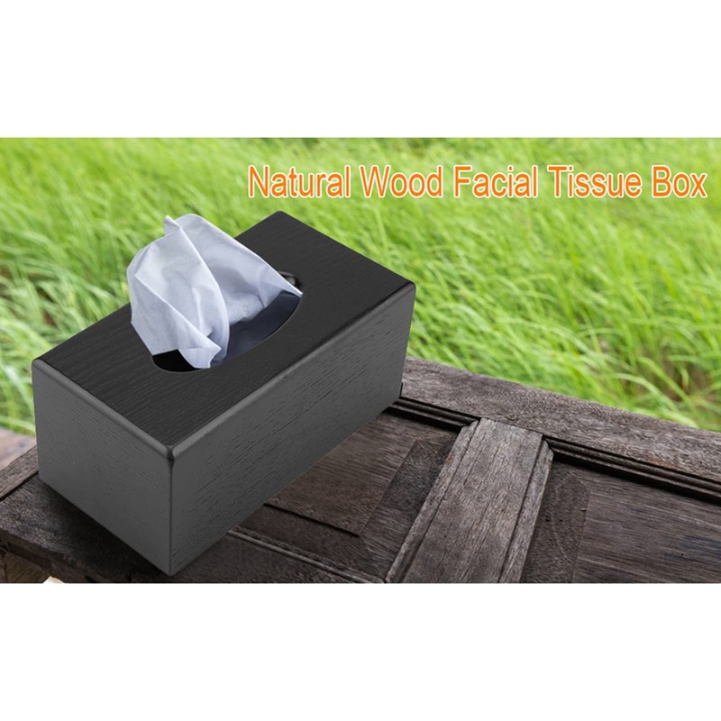 Caja de Pañuelos de de bambú Rectangular, Caja de Pañuelos