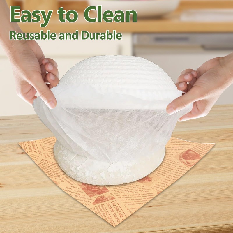200 Pack Banneton Bread Proofing Basket Liner,21" Bread Bowls Liner