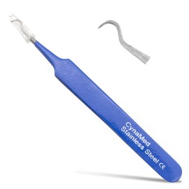 Rapid Vitality - Pinzas profesionales para puntos negros, punta de acero curvo y extractor de astillas Herramienta ideal para eliminar manchas y acné significa una piel facial impecable (azul)